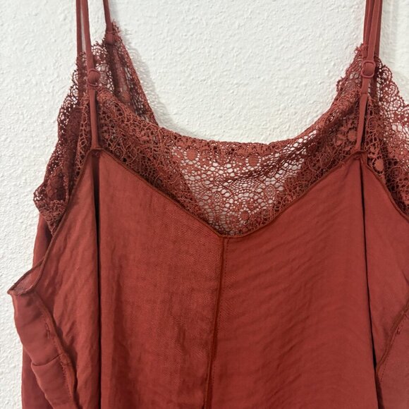 Free People Gigi Slip Dress with Bralette Rosewood Size Medium Midi Flowy - Picture 6 of 10